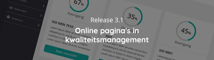 Release 3.1 - Online pagina's in kwaliteitsmanagementsysteem in Corpio
